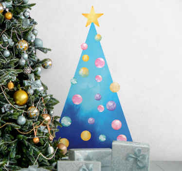 Sticker Noel Arbre de noël bleu faites-le vous-même - TenStickers