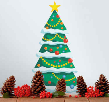 Weihnachtssticker verschneite baumdekoration - TenStickers