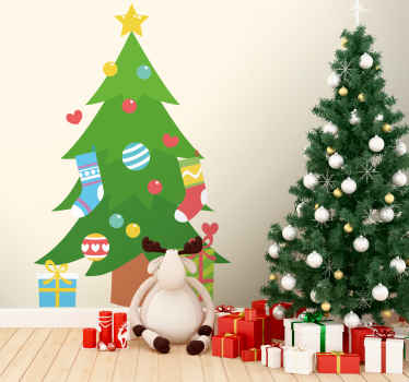 Ornamental Christmas Tree holiday sticker - TenStickers