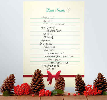 Joulukuusi mukautetulla toivelistalla kirjoitustaulu tarra - Tenstickers