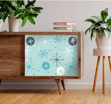 μπλε και άσπρες νιφάδες χιονιού Χριστουγεννιάτικο αυτοκόλλητο - TenStickers