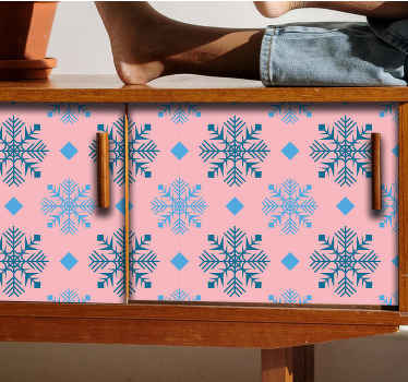 Pink Snowflake Pattern object sticker - TenStickers