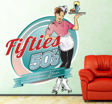 アメリカのウェイトレスウォールステッカー - TENSTICKERS