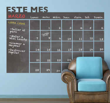 Vinilo pizarra mensual - TenVinilo