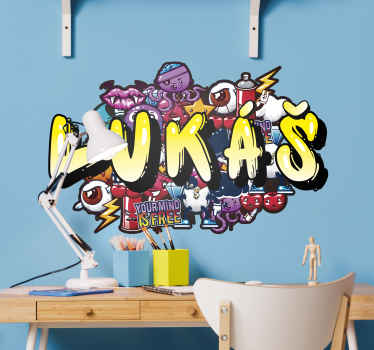 Graffiti colorfull název městské nálepka - TenStickers