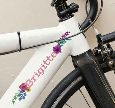 Sticker Vélo Personnalisable Fleurs - TenStickers