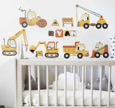 挖掘机设置玩具墙行情 - TenStickers