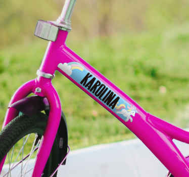 Spersonalizowana naklejka na rower jednorożce - TenStickers