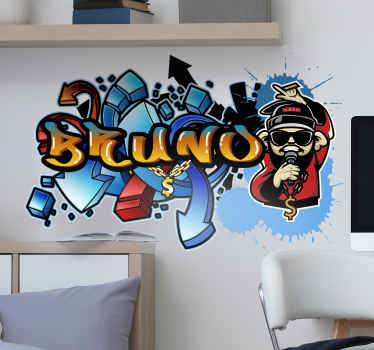 Vinilo graffiti juvenil con nombre personalizable - TenVinilo