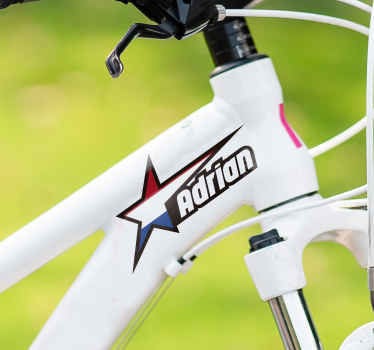 Fiets sticker met Nederlandse vlag met naam - TenStickers