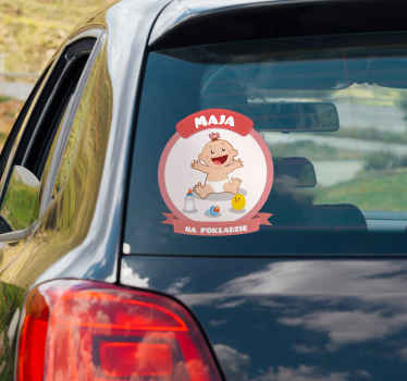 Naklejka dziecko na pokładzie czerwona - TenStickers