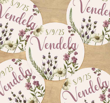 Sticker personnalisé fleurs gender reveal - TenStickers