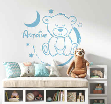 Sticker chambre enfant ours mignon avec étoiles - TenStickers