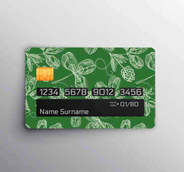 Grönt magnolia kvist mönster kreditkort dekal - Tenstickers