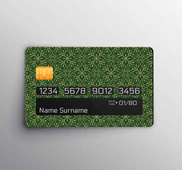Elegant green and gold credit card sticker - TenStickers