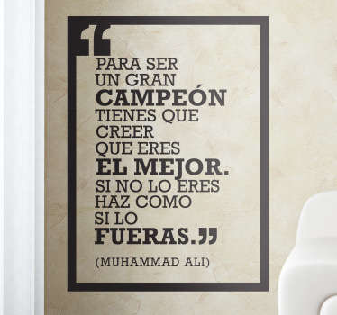 Vinilo decorativo cita Muhammad Ali - TenVinilo