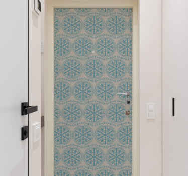 Ornate geometric pattern door sticker - TenStickers
