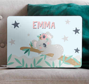Laptop Aufkleber koala-blumendesign - TenStickers