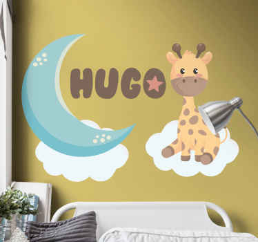 Sticker chambre enfant girafe et lune - TenStickers