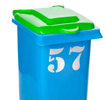 Container number sticker label for bin - TenStickers
