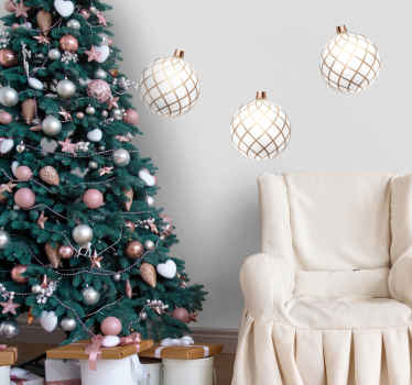 3d realistične loptice set božićne vinilne naljepnice - TenStickers