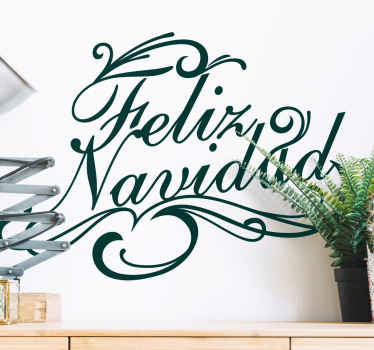 Pegatinas de navidad Feliz navidad saludo diseño - TenVinilo
