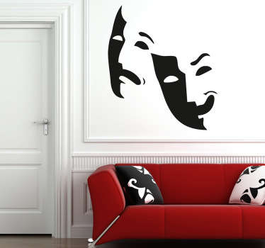 Theatre Masks Decorative Sticker - TenStickers