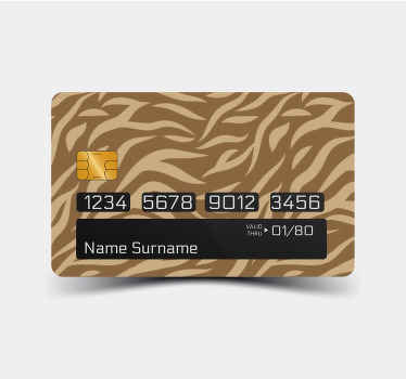 Vinilo tarjeta de crédito Patrón de piel de tigre marrón y beige - TenVinilo