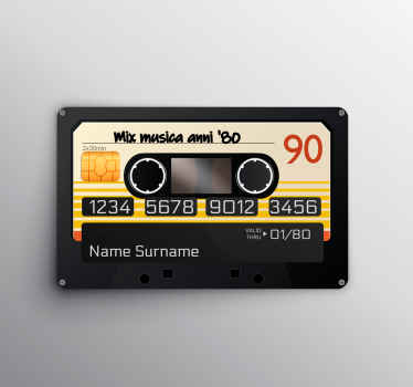 Adesivo carta di credito Cassetta mix totalmente anni '80 - TenStickers