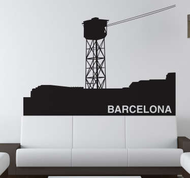 Vinilo decorativo teleférico Barcelona - TenVinilo