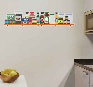 Shelf with various pickles and sauces sticker - TenStickers