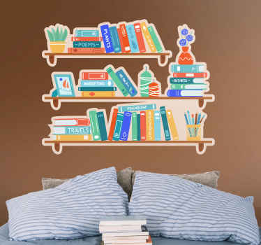 Adesivo murale rugby disposizione di librerie colorate - TenStickers