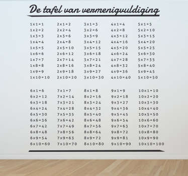 Sticker kinderen tafel van vermenigvuldiging - TenStickers