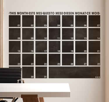 Månedligt klistermærke til tavleplanlægning - TenStickers