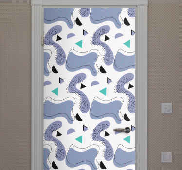 Memphis color model with white door sticker - TenStickers