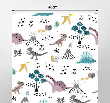 Vinilo infantil para muebles dinosaurio nórdico - TenVinilo