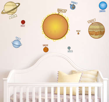 Naklejka dla dzieci planety po polsku - TenStickers