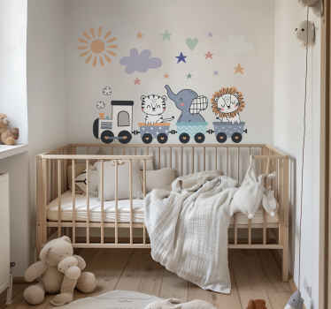 Sticker illustration des animaux heureux s'entraînent - TenStickers