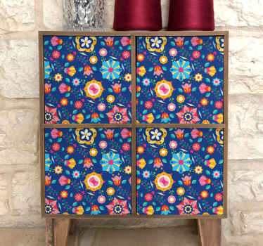 Ukrasna naljepnica šareni cvjetni uzorak - TenStickers