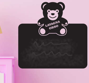 Sticker decorativo lavagna orso - TenStickers