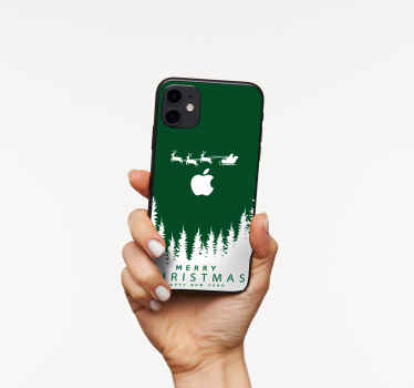 배경화면이 있는 메리 크리스마스 iphone 스티커 - TenStickers