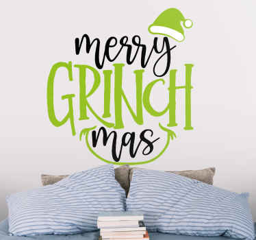 Merry grinchmas original design Christmas decal - TenStickers