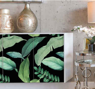 Autocolantes para móveis Folhas da floresta cinza escuro durante  - TenStickers