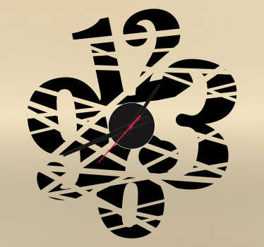 Cut Number Design stick on wall clock - TenStickers