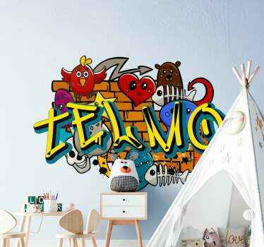 Muursticker graffiti met gepersonaliseerde naam - TenStickers