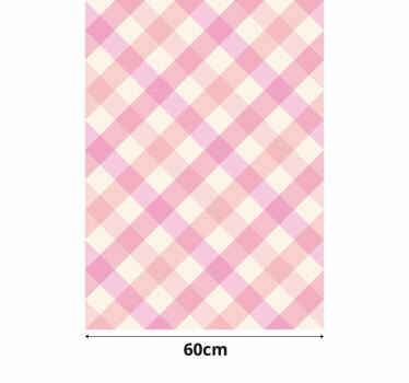 Pink checked pattern fridge decal - TenStickers