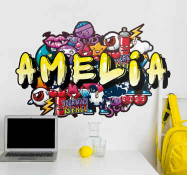 Graffiti Colorful Name urban wall sticker - TenStickers