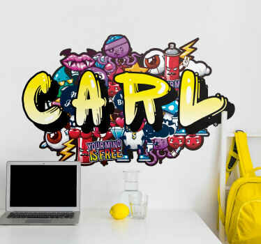 Graffiti farverigt navn urban navn klistermærke - TenStickers