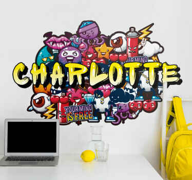 Graffiti Colorful Name urban wall sticker - TenStickers