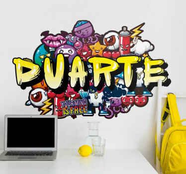 Autocolante urbano Nome do graffiti colorfull - TenStickers